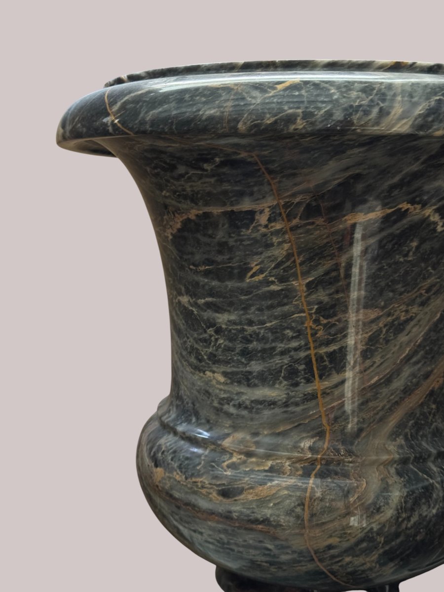 Vase Medici en Marbre Gris - Grande taille - Italie, c. 1950-photo-4