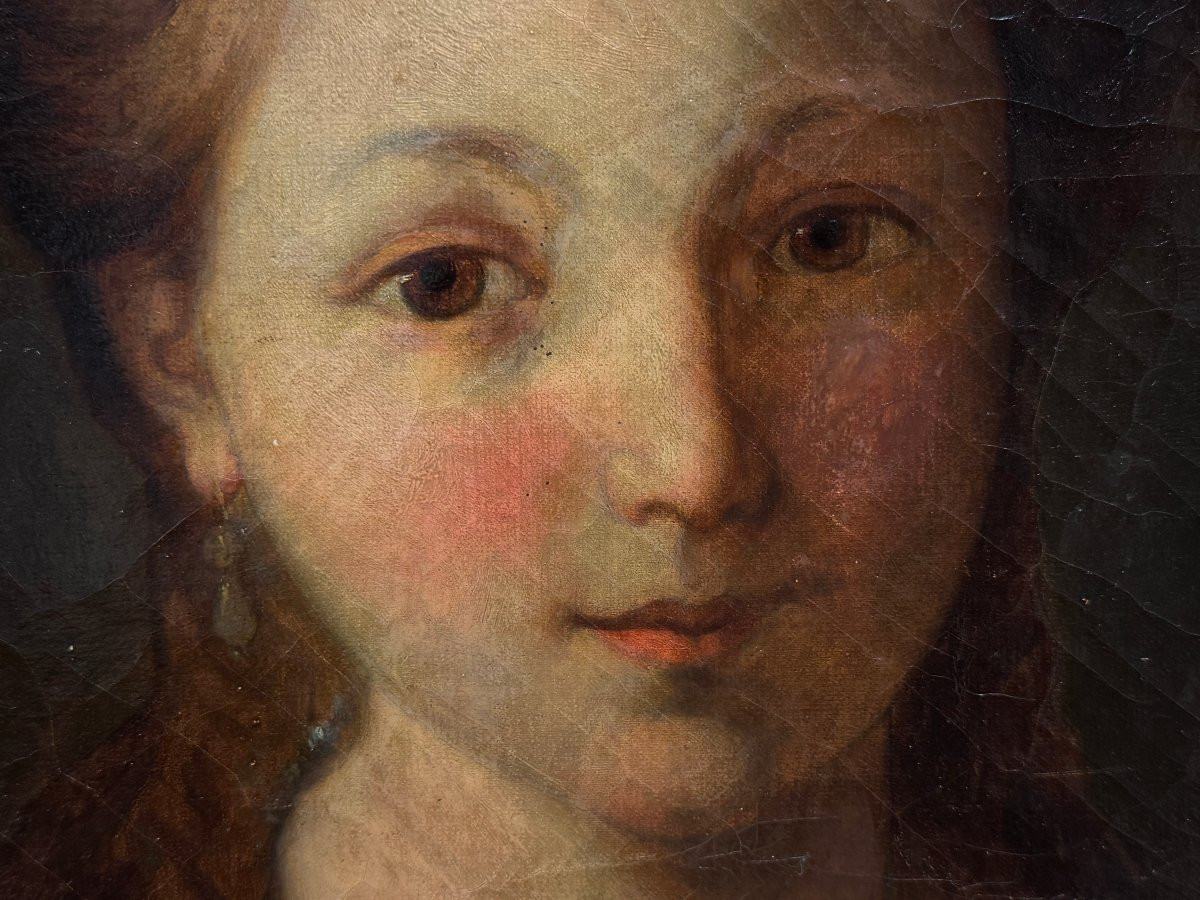 	 Alexis Grimou (1678-1733), Follower Of - Portrait Of A Young Girl With A Hat-photo-3