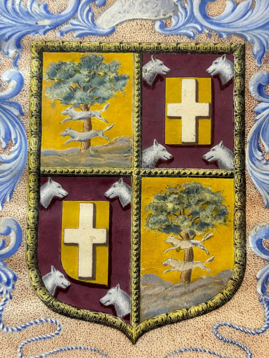 	 Rafael De Rosselló (xix-xx) - Large Coat Of Arms Of The López De Ochoa Family-photo-2