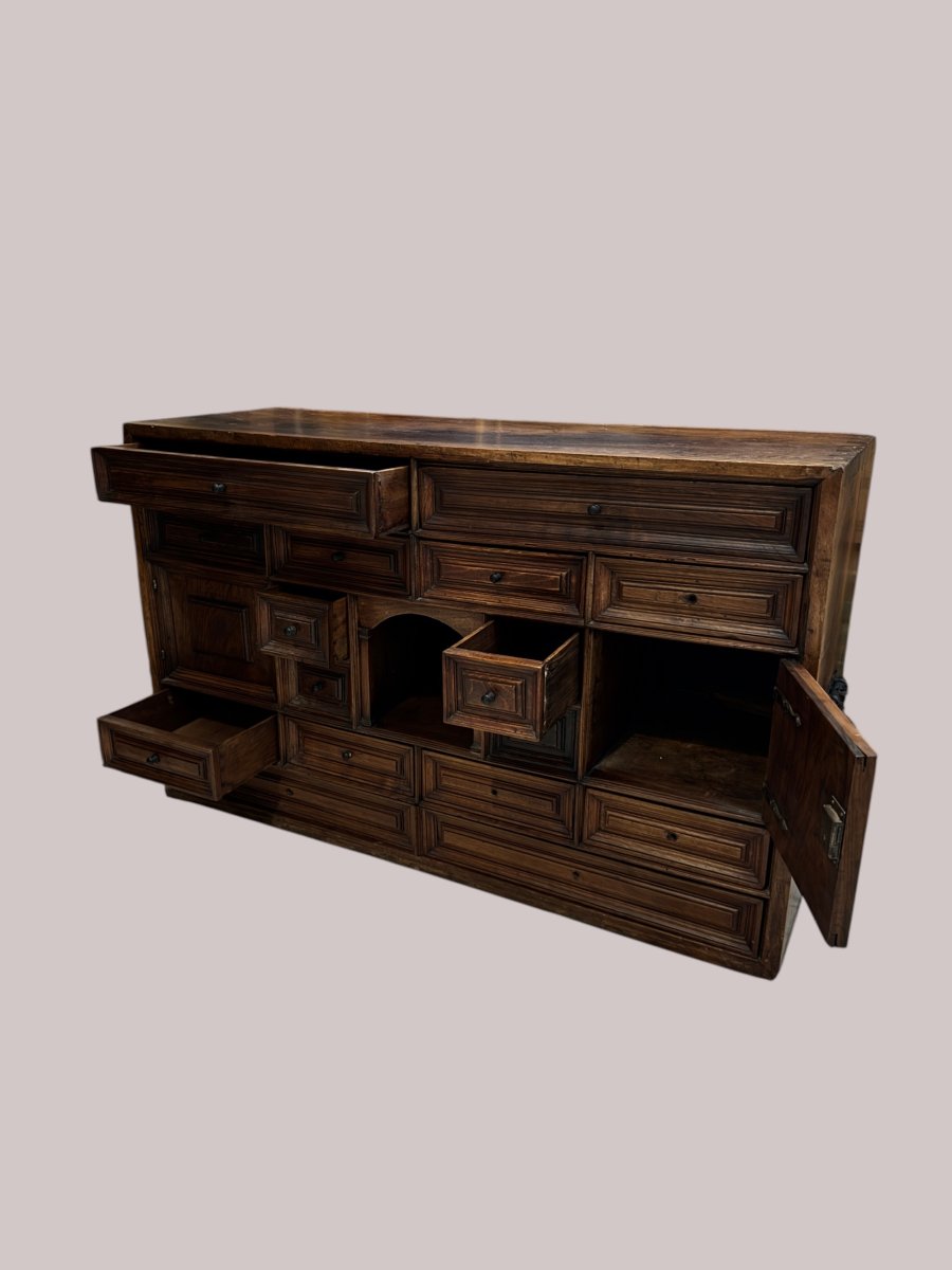 Cabinet Aragonais en Noyer Massif - Espagne, c. 1700-photo-4