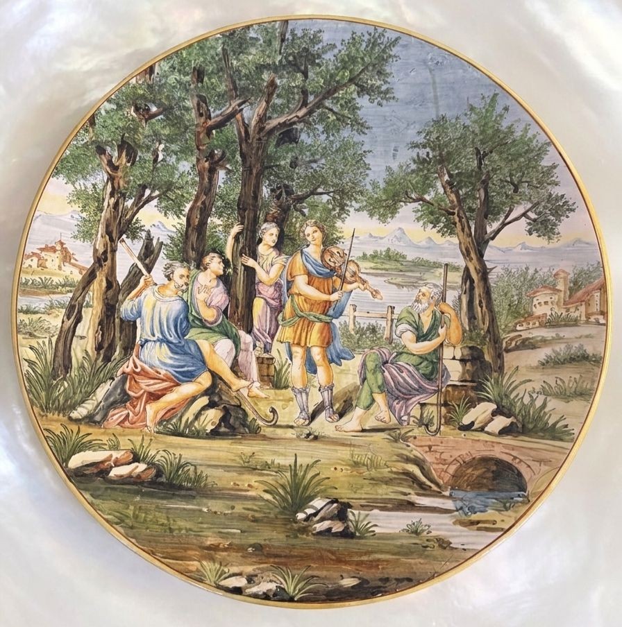 Angelo Minghetti (1822–1885) - Grand Plateau Scène Mythe d'Orphée