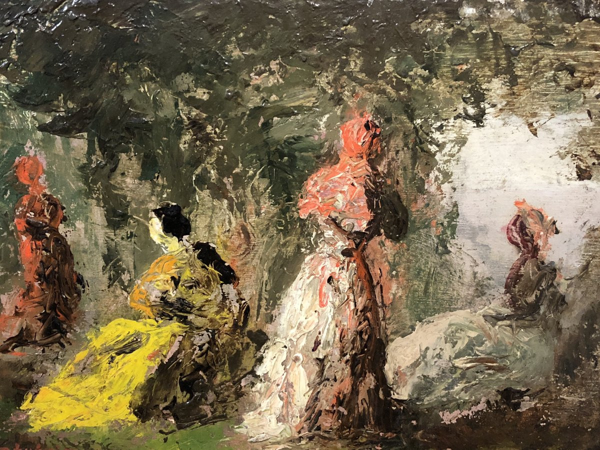 	Emmanuel Charles Bénezit (1887-1975) - Aux Jardins de Versailles-photo-2