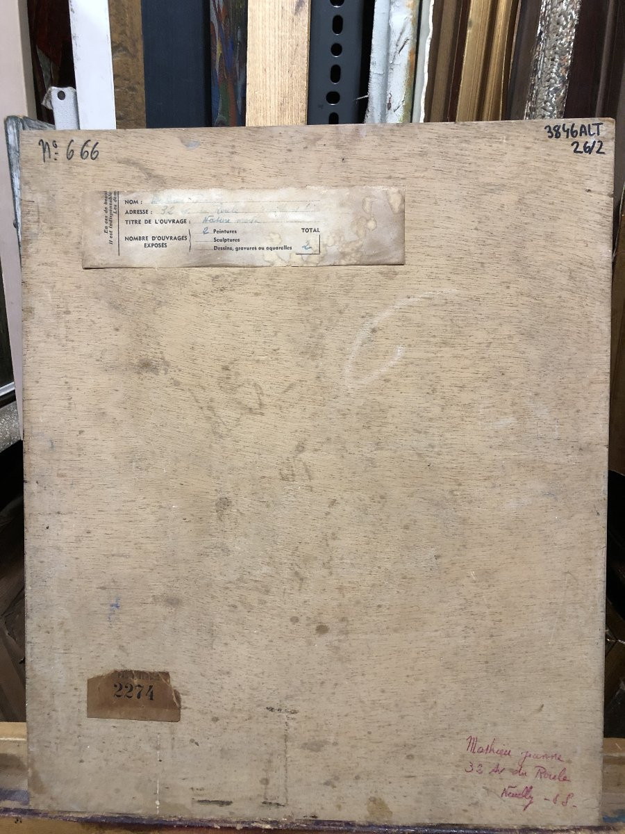 	Jeanne Mathieu (1913-1976) - Petit pot à fleurs de printemps-photo-4