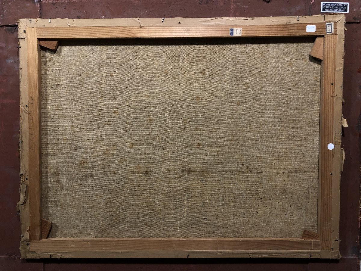 Spanish School (19th Century) - Still Life With Watermelon, Pomegranates, And Grapes -photo-4