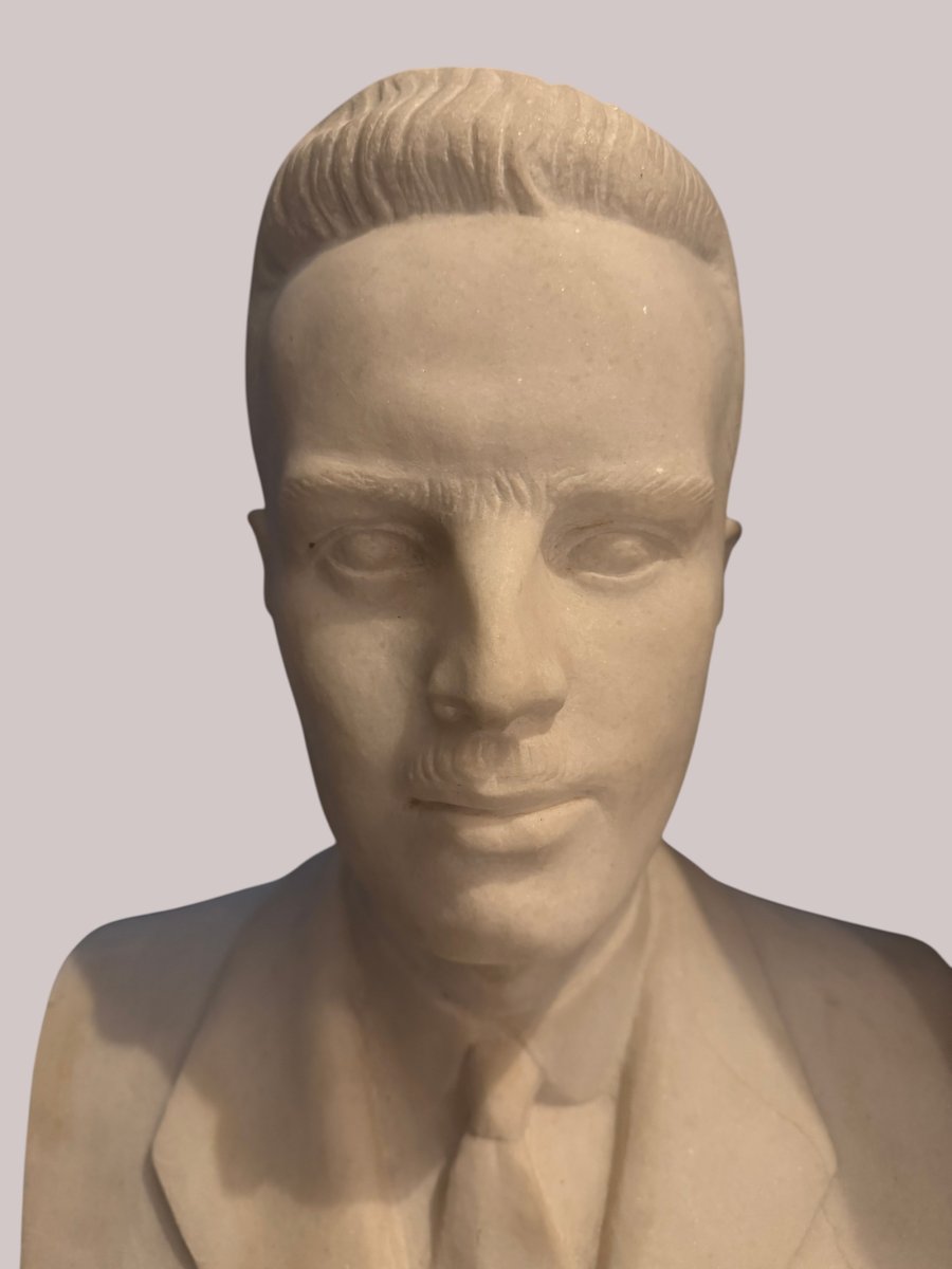 Athanase Apartis (1899-1972) - Buste de Jeune Homme en Marbre Sculpté, signé 1928-photo-2