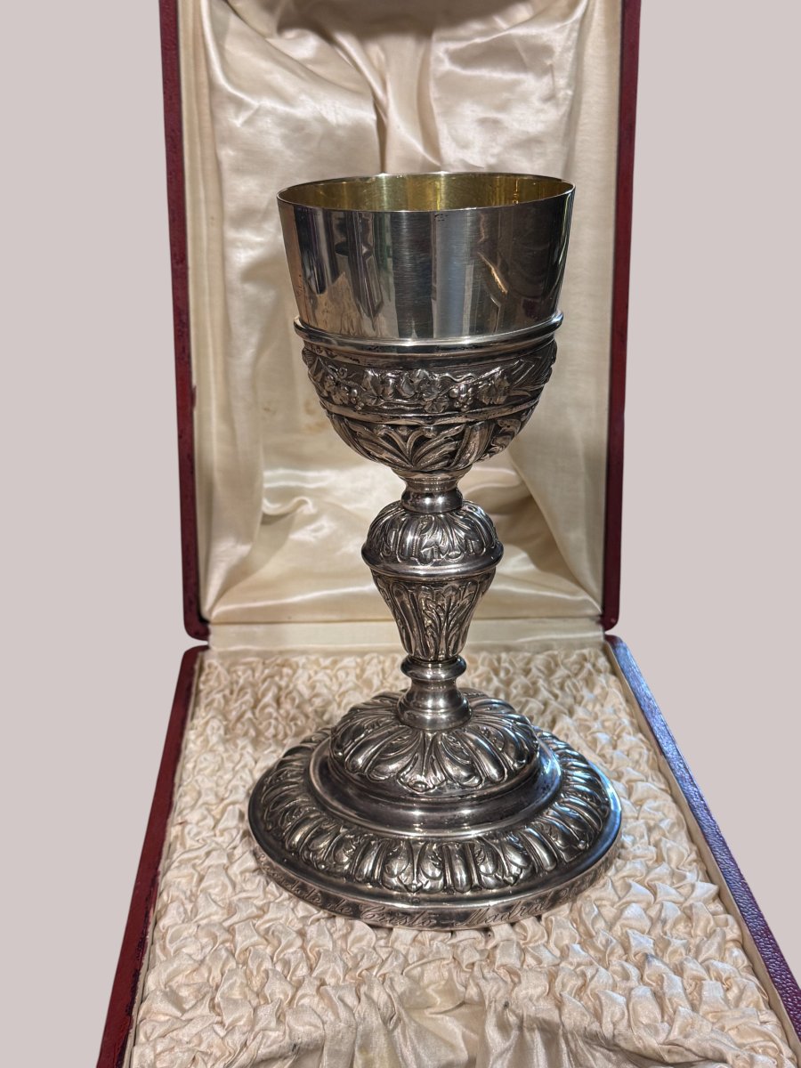 Chalice - 925 Silver - A Neo-baroque Goblet - Spain, C. 1940-photo-3