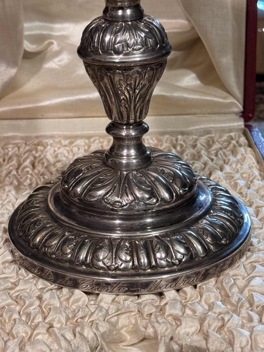 Chalice - 925 Silver - A Neo-baroque Goblet - Spain, C. 1940-photo-4