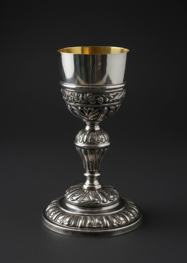 Chalice - 925 Silver - A Neo-baroque Goblet - Spain, C. 1940