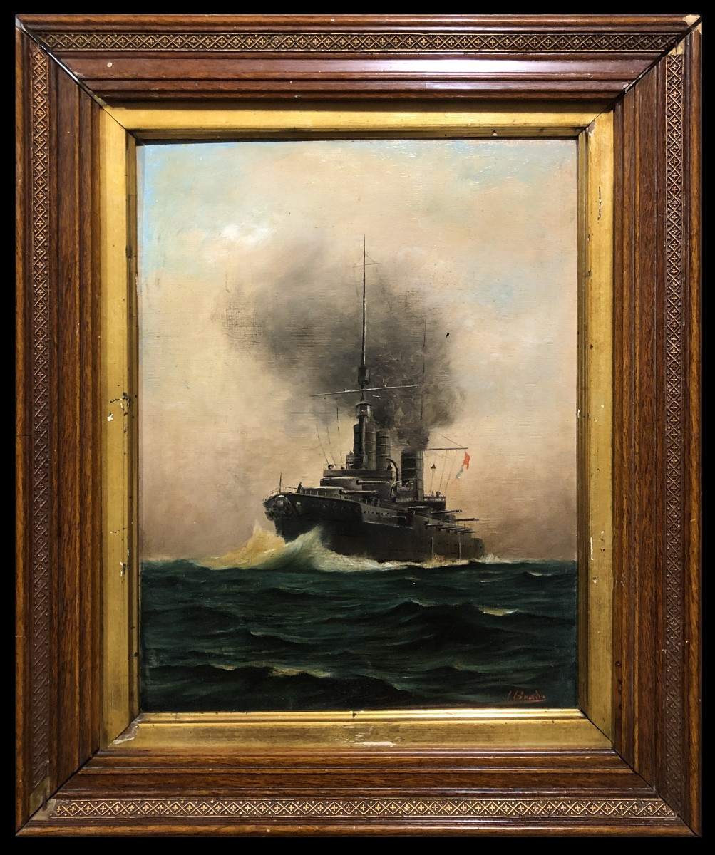 École espagnole (vers 1920) - Le cuirassé « España »