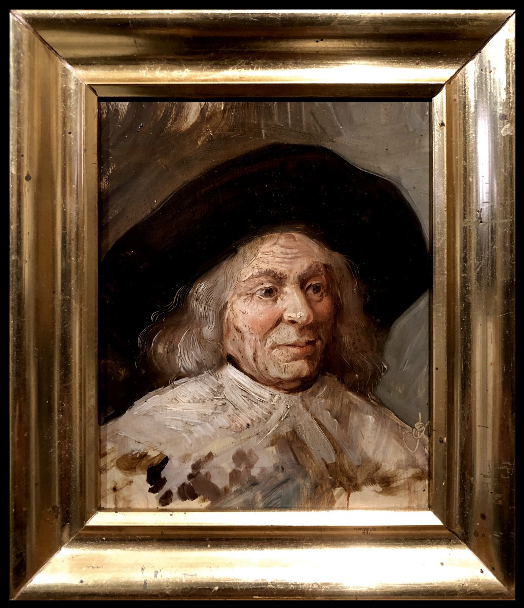 	 École Européene (c. 1900) - Portrait de Gentilhomme Hollandais (Dans le style de Frans Hals)