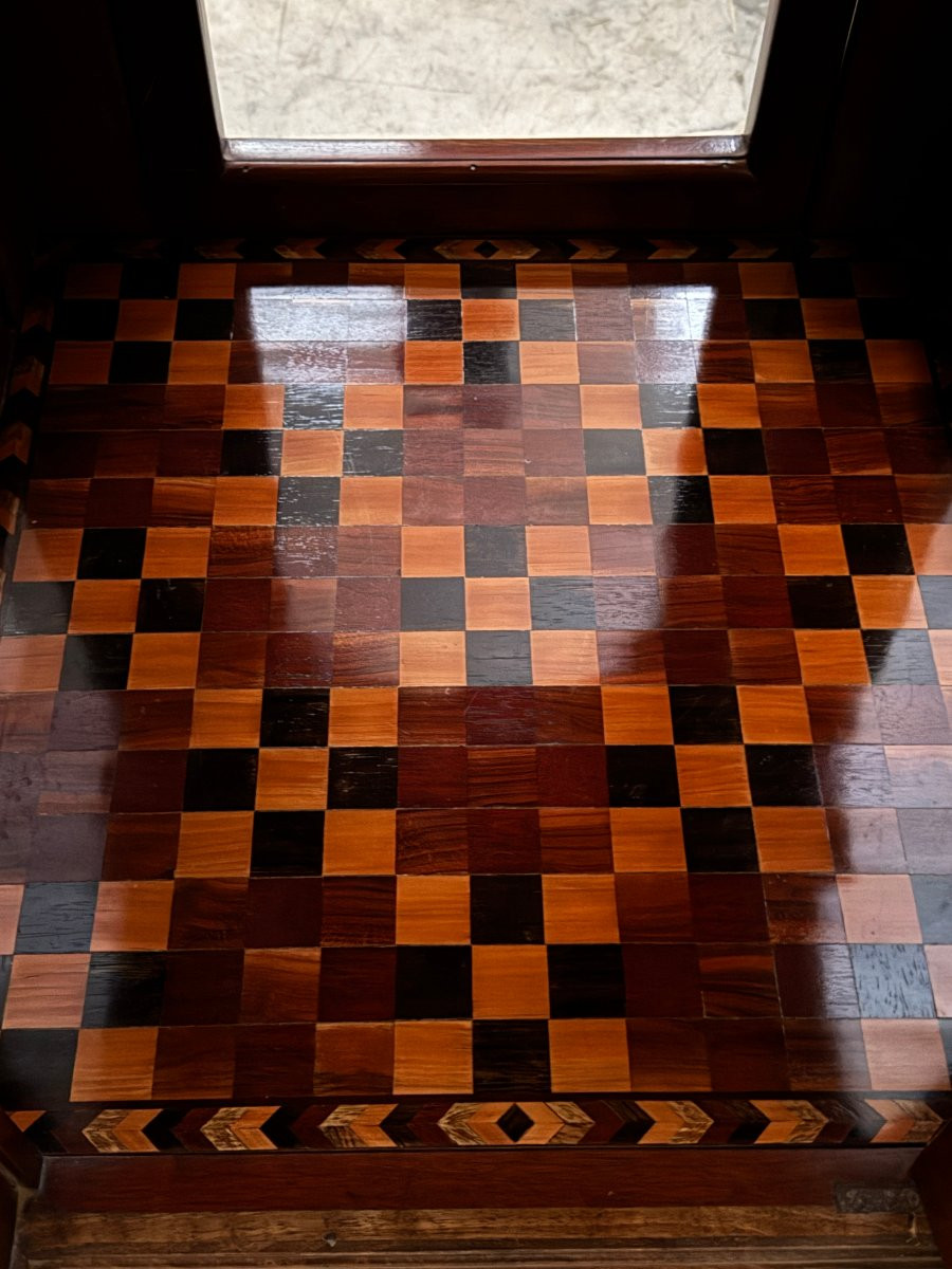 Grande chapelle votive en marqueterie de bois tropical - Mexique, vers 1800-photo-2