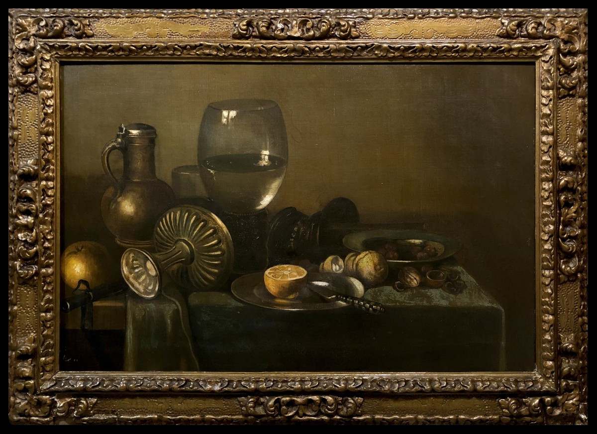 École Européene (XX) - Nature Morte avec Roemerglas (Dans le style de Claesz Heda)