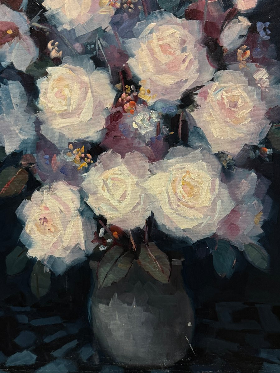 Juan Montero Messa (1937-2004) - Grand Vase à Roses-photo-2