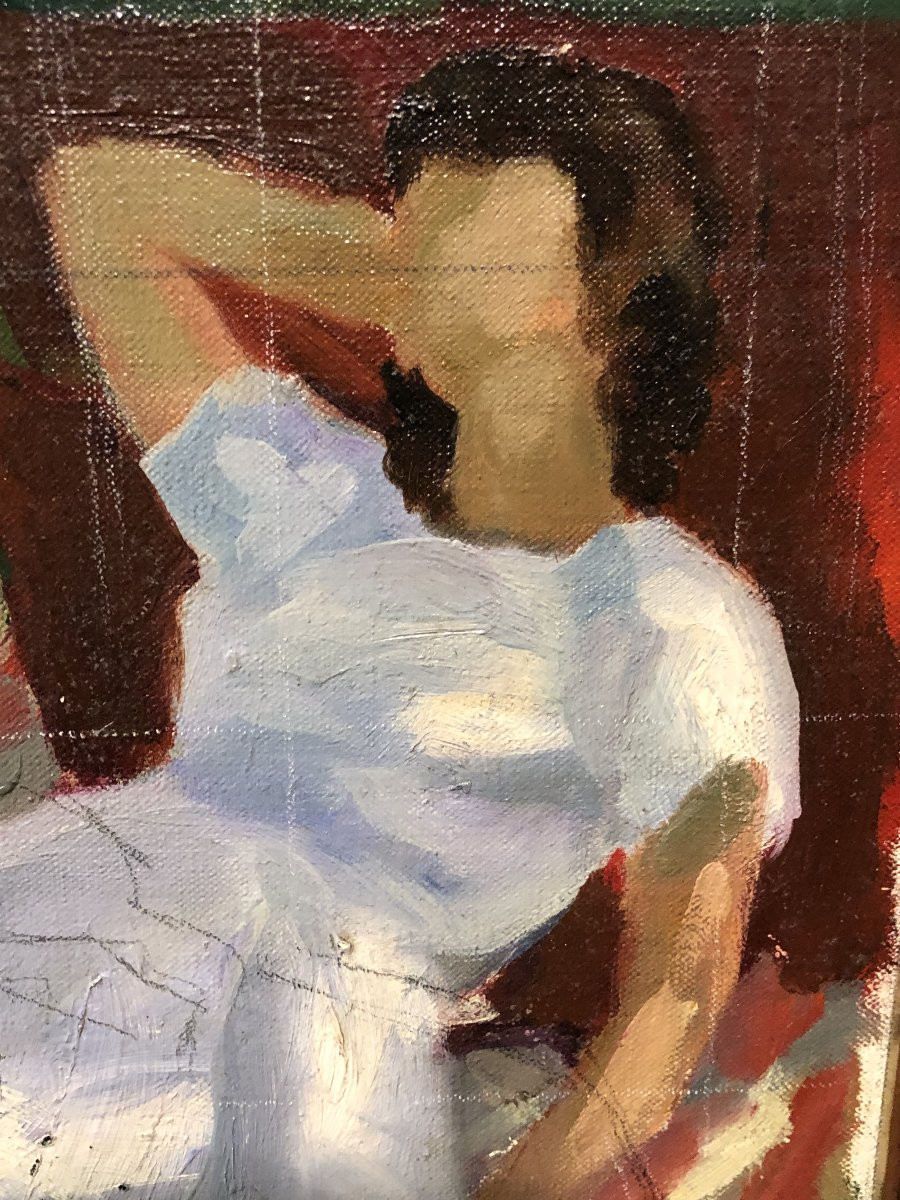 European School (circa 1950) - A Conversation -photo-3