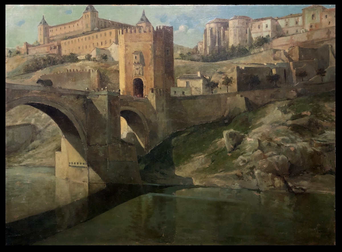 Joaquín Martínez Lumbreras (doc. 1878-1897) - Toledo: View Of The Alcázar 