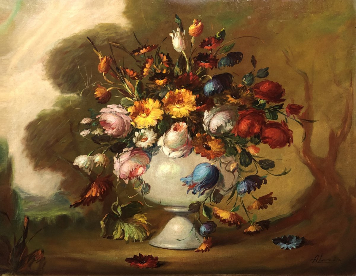 	 Néstor Rufino de Alarcón (1932-1988) - Bouquet Néoclassique-photo-2