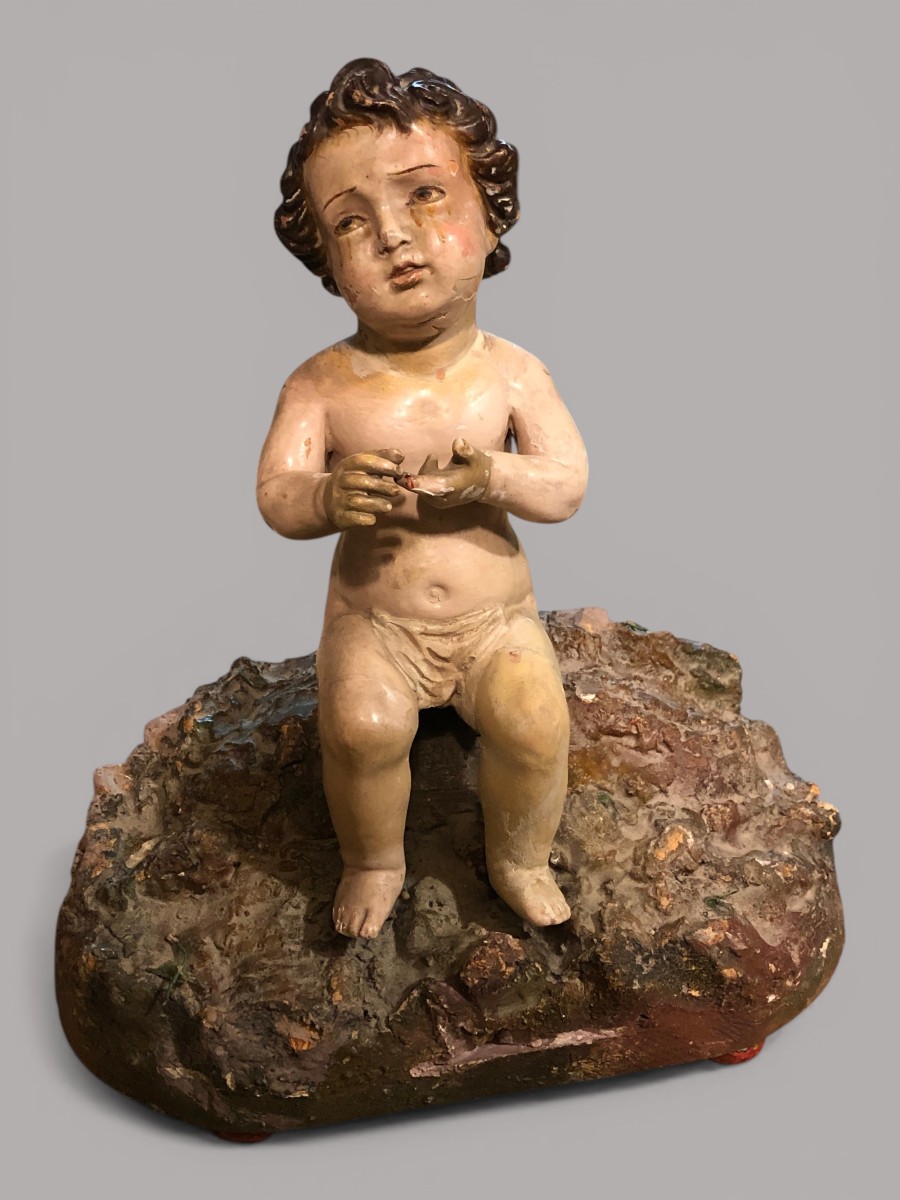 École Sevillane (c. 1700) - L'Enfant Jesus sur la Pierre Froide