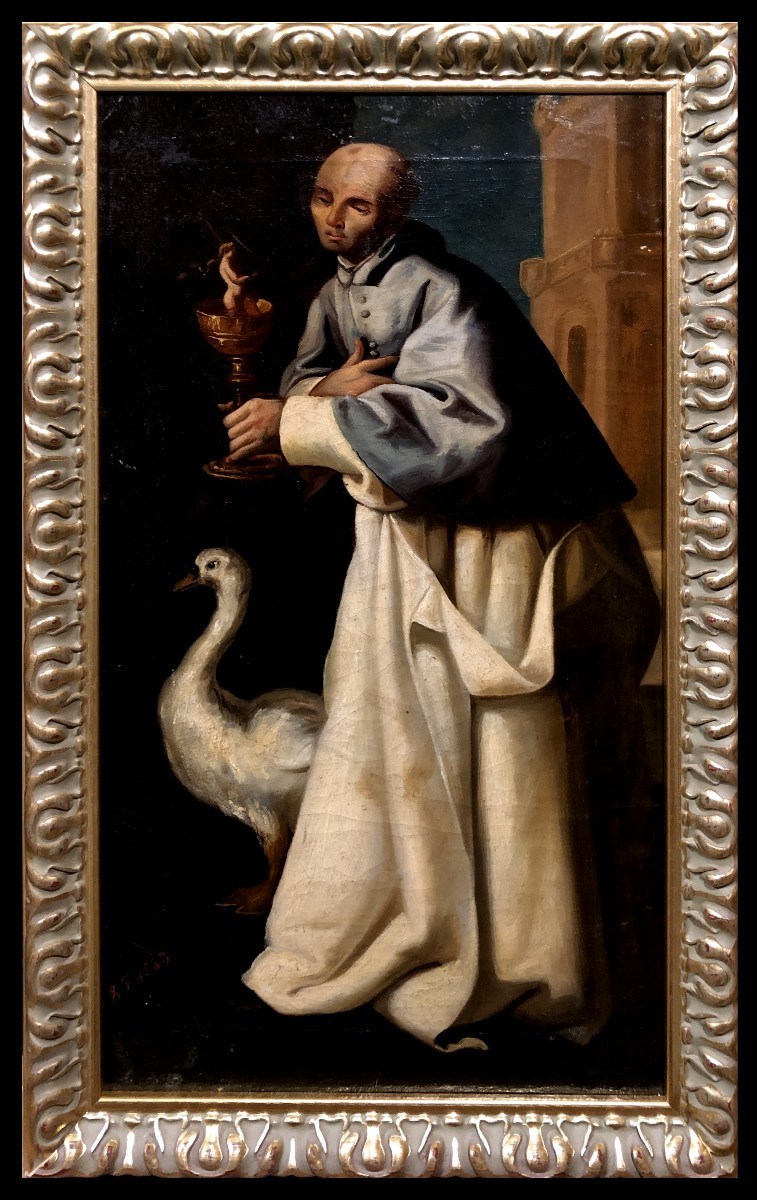 École Espagnole Ancienne (c. 1780) - Saint Hughes de Lincoln (D'après Zurbarán)