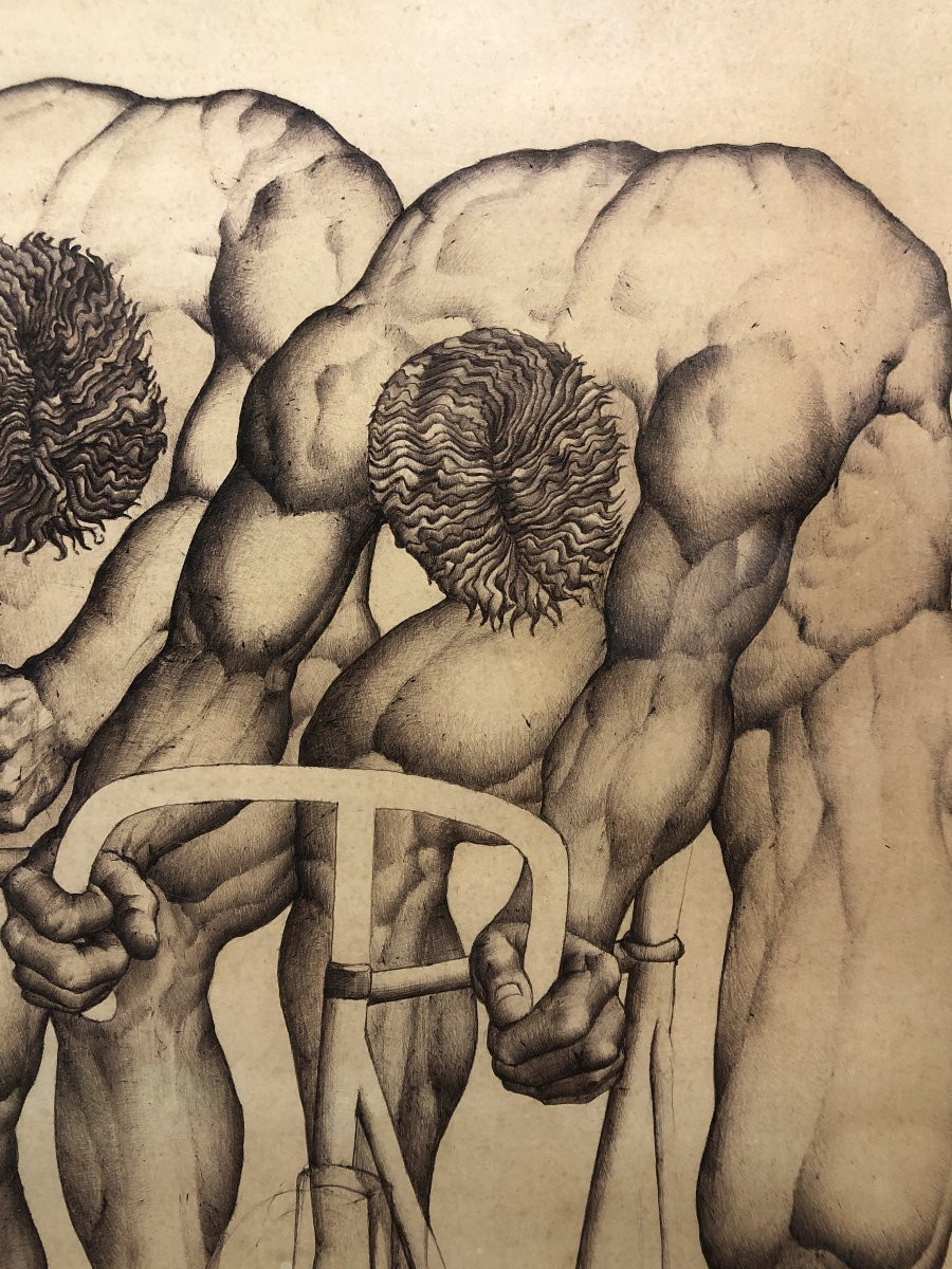 Fernando Calderón López De Arroyabe (1928-2003) - The Two Cyclists-photo-3