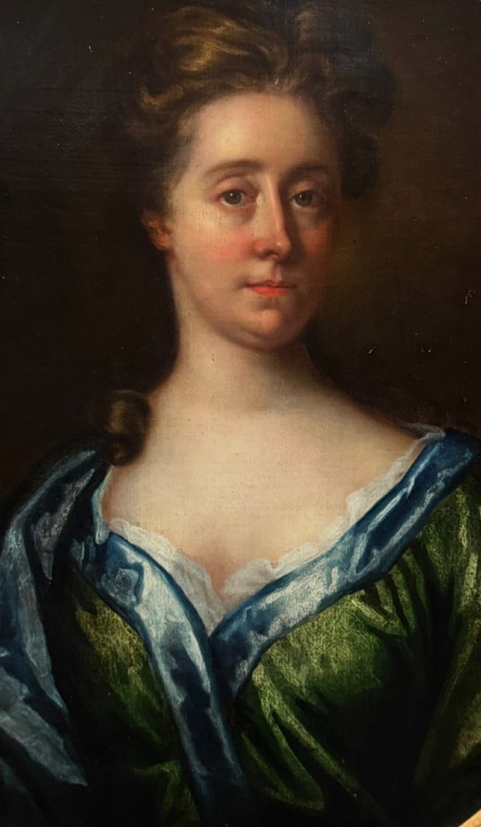Godfrey Kneller (1646-1743), In The Manner Of - Portrait Of A Court Lady In A Silk Dress-photo-2