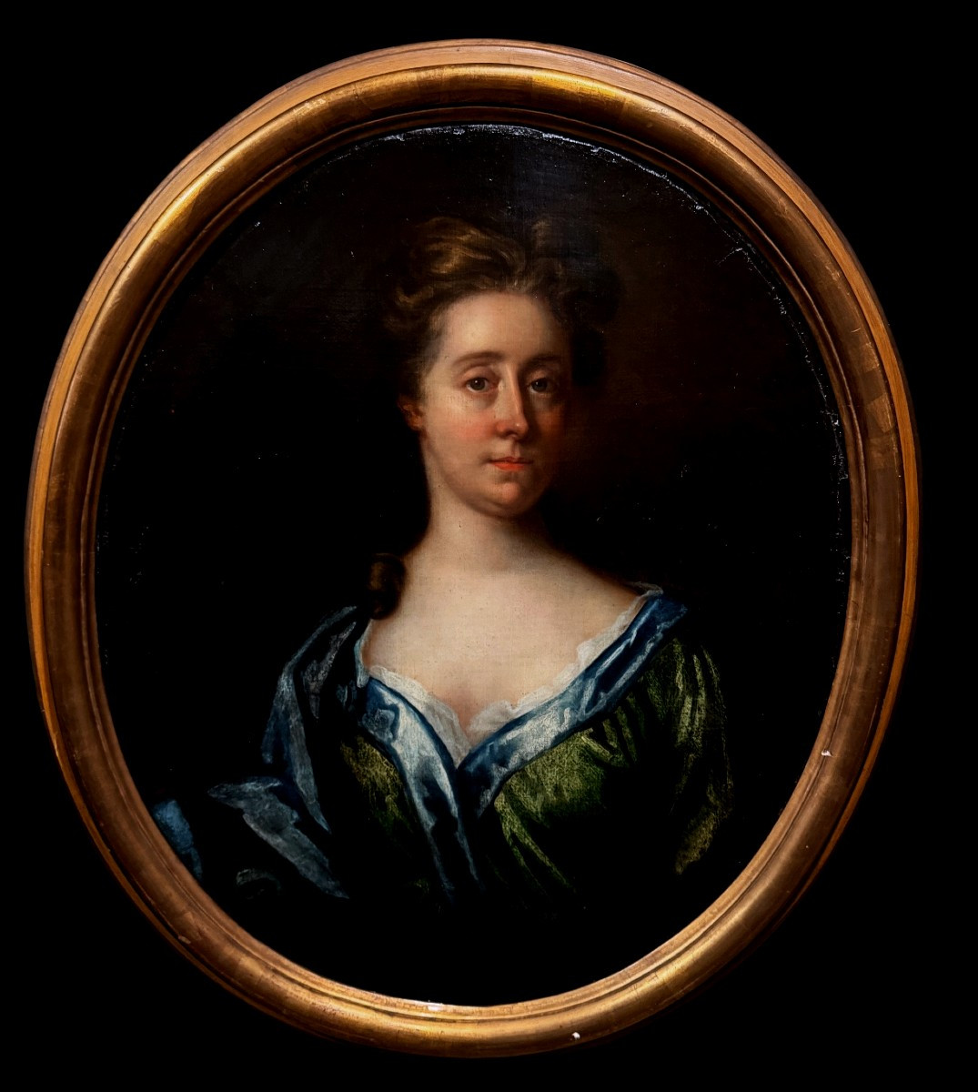 Godfrey Kneller (1646-1743), In The Manner Of - Portrait Of A Court Lady In A Silk Dress