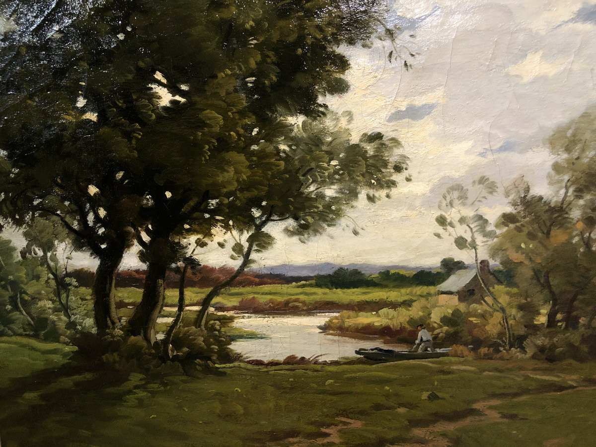 	 Paul André Jean Eschbach (1881-1961) - Aubord de l'Eau-photo-2