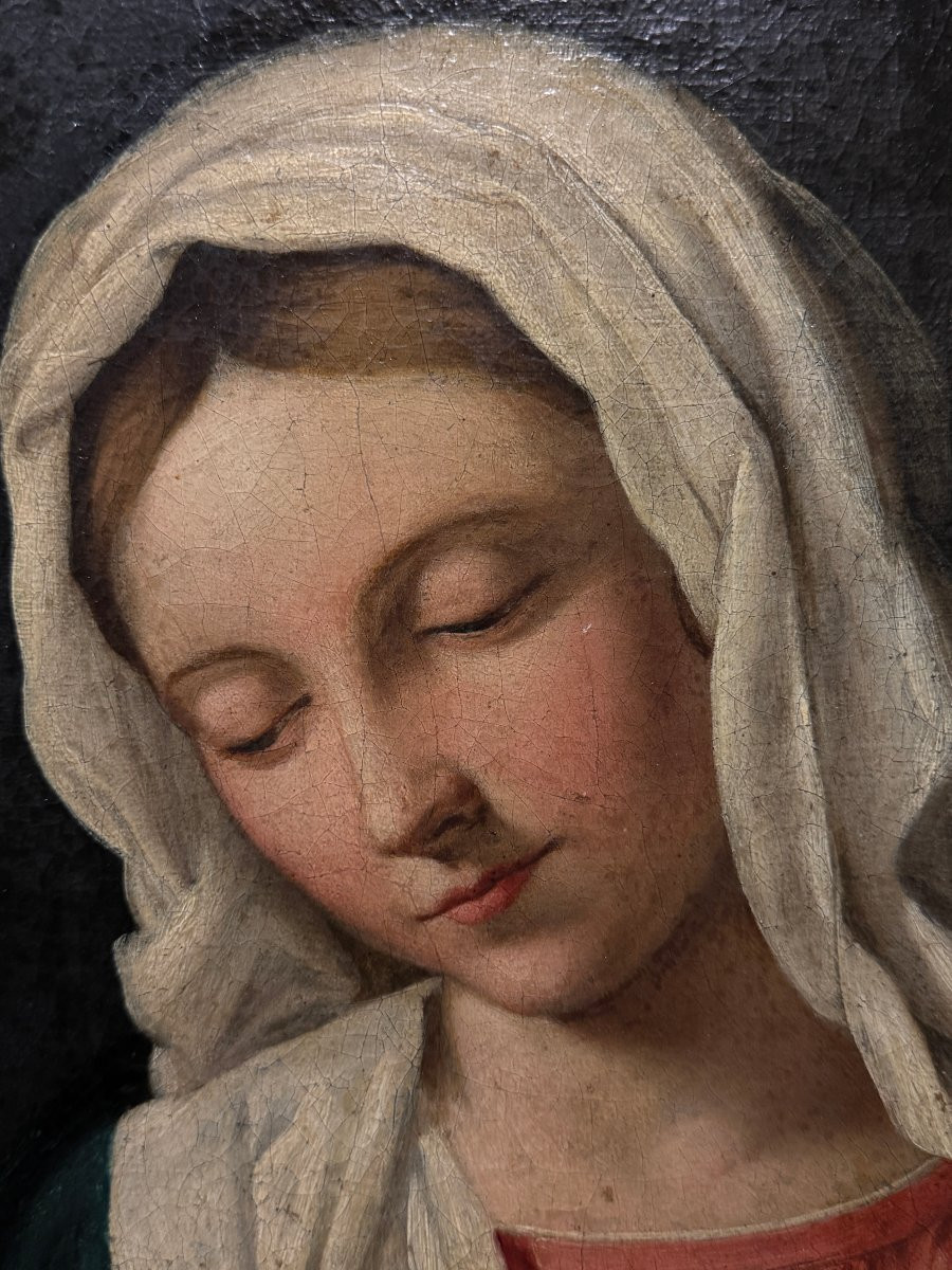 	 École Autrichienne (XVIII) - Madonna en Prière (D'après le Sassoferrat)-photo-2