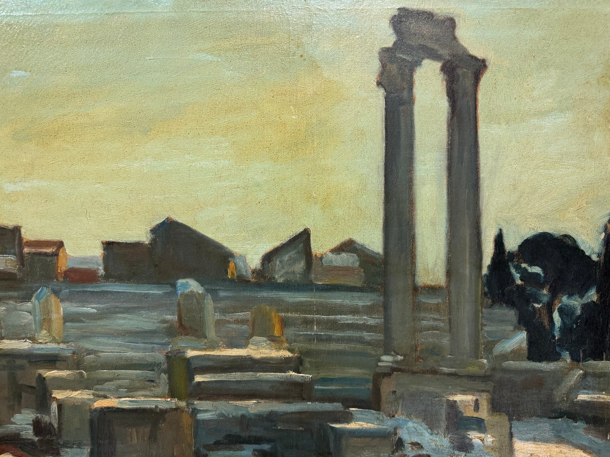 	 Léonard Bordes (1898-1969) - Les Ruines du Théatre Antique d'Arles-photo-2