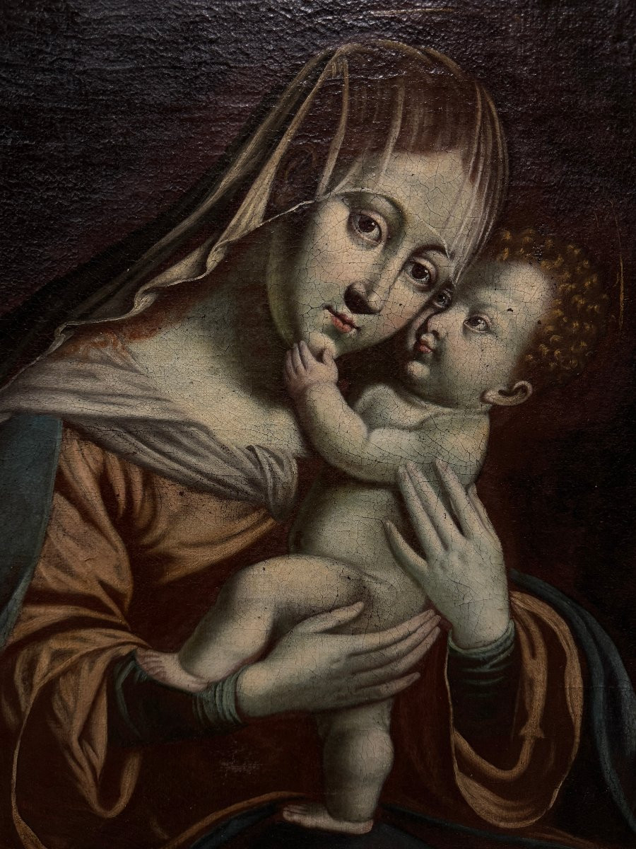 Amber School (late 17th Century) - Madonna Of The Veil-photo-2
