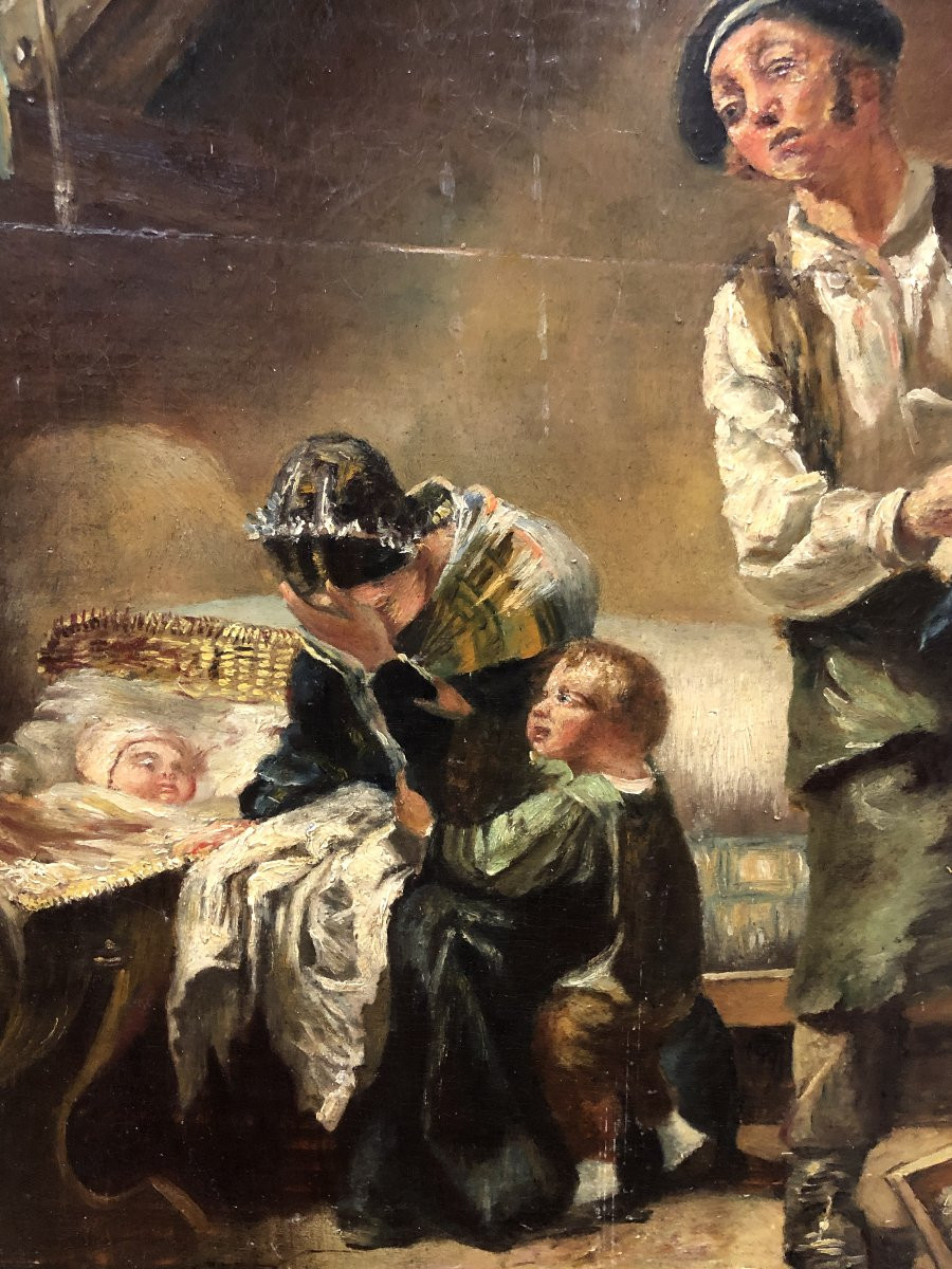 	 École Réaliste Française (c. 1850) - L'Enfant Malade-photo-3
