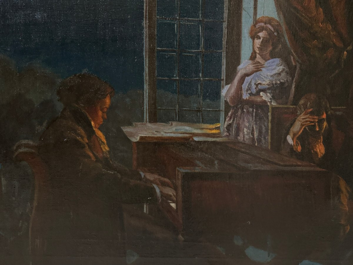 Lionello Balestrieri (1872.-1958), Attribué à - Beethoven : An der ferne Geliebte-photo-3