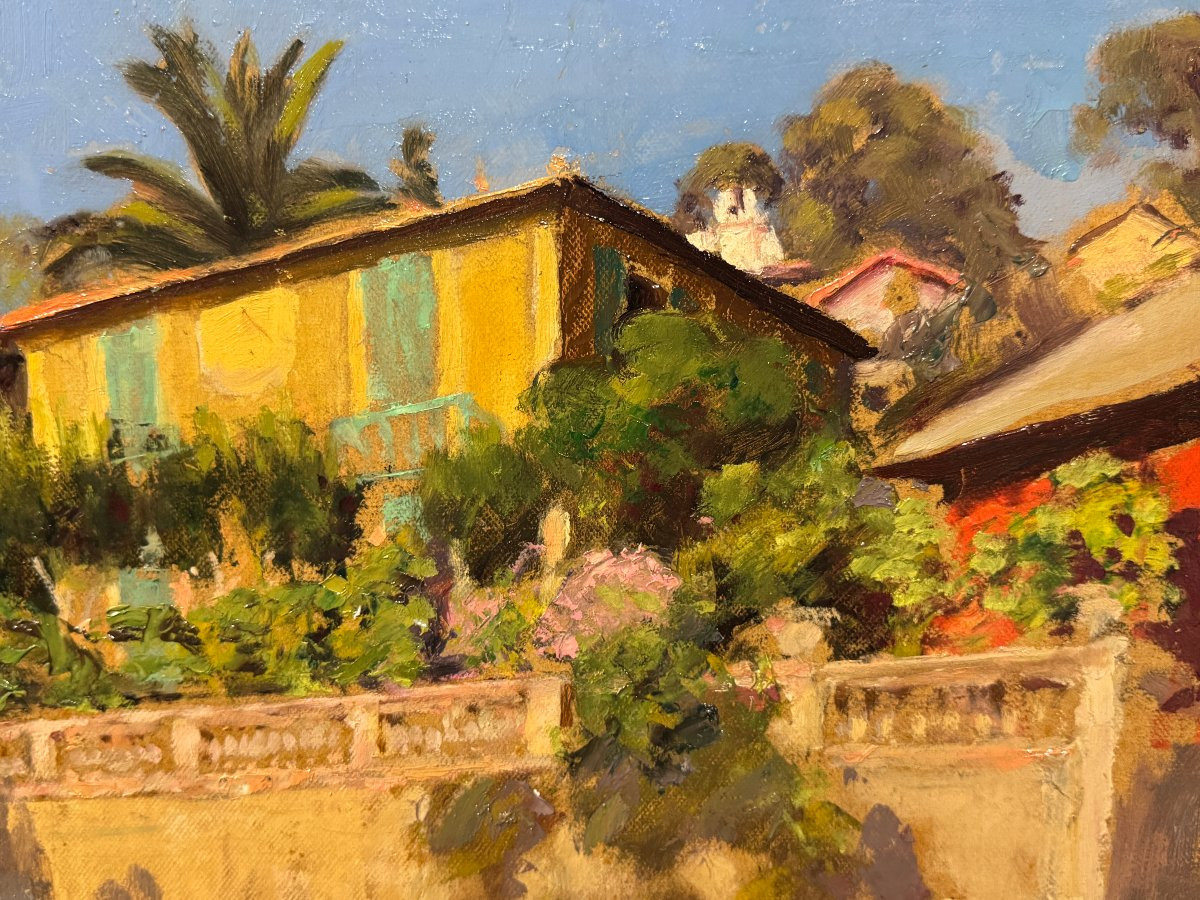 	 Leopoldo Berthélemy De Santa María (1887-1970) - A Street In Menton-photo-3
