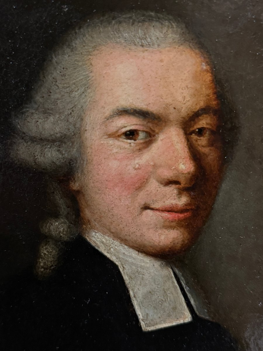 	French School (xviii) - Portrait Of A Priest-photo-2