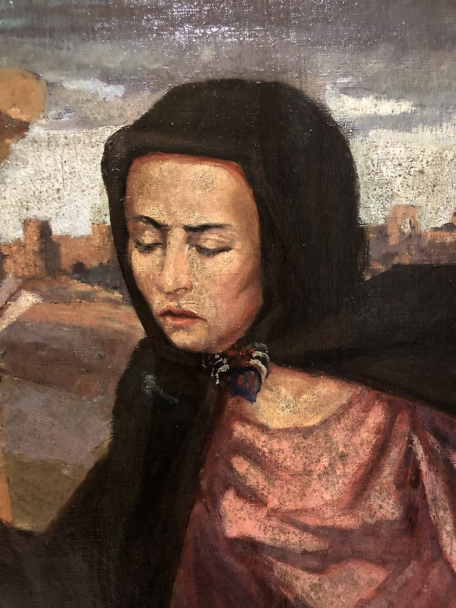 	 École Française (Fin XIXème) - Le Sauvetage du corps de Saint Sébastien par Sainte Irène-photo-2