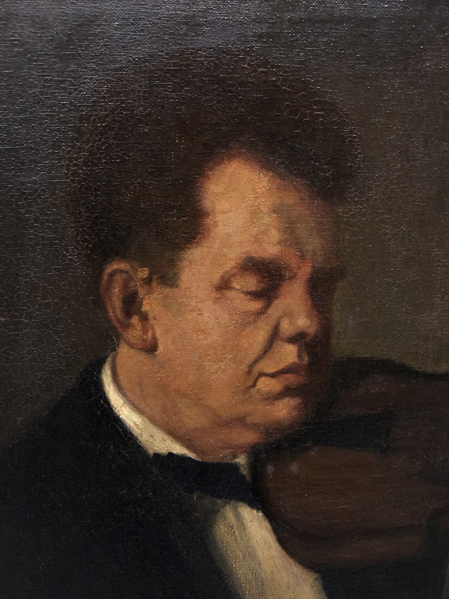 German School (c. 1920) - The Violinist-photo-3