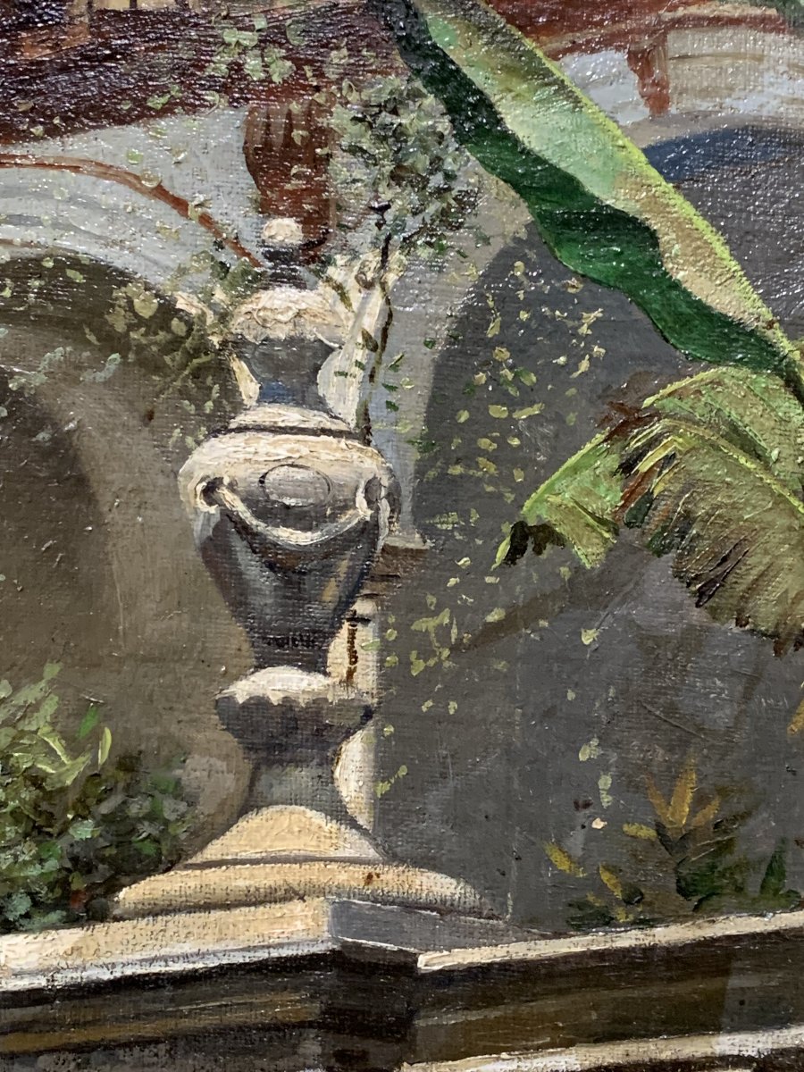 José Fernández Alvarado (1865-1935) - Le Grand Cour du Palais Épiscopal de Málaga-photo-3