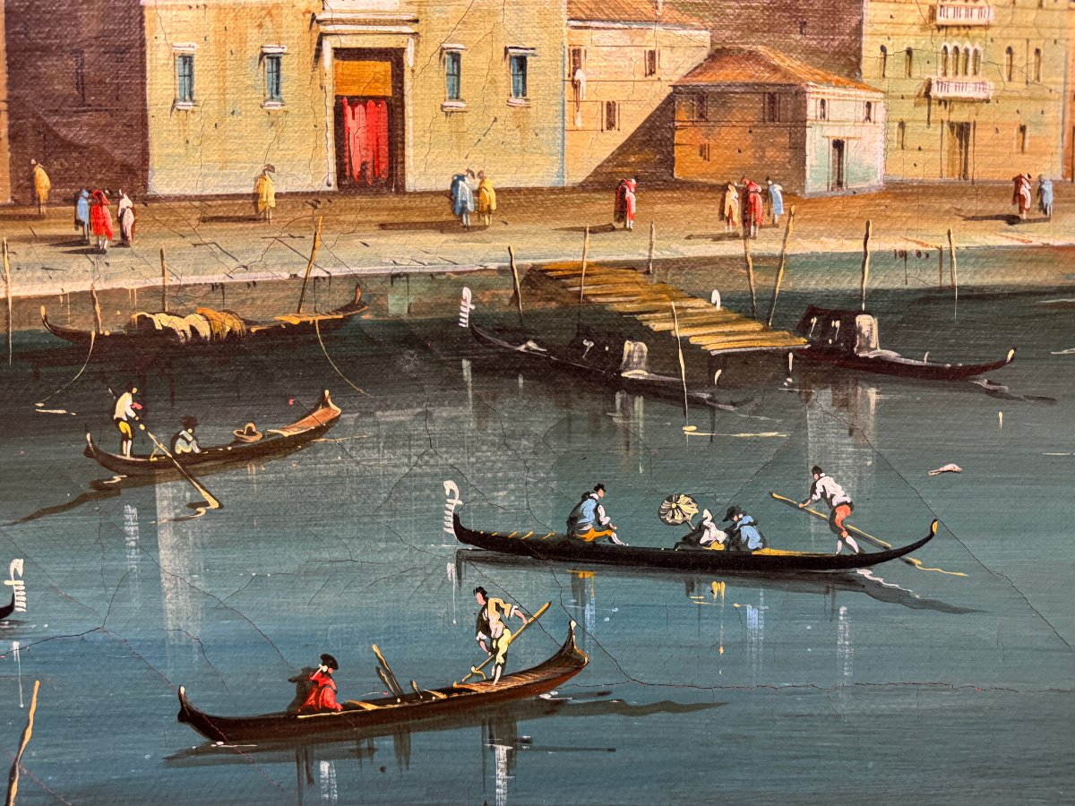 	 Italian School (c. 1930) - Il Canal Grande Con Santa Lucia (after Guardi)-photo-1