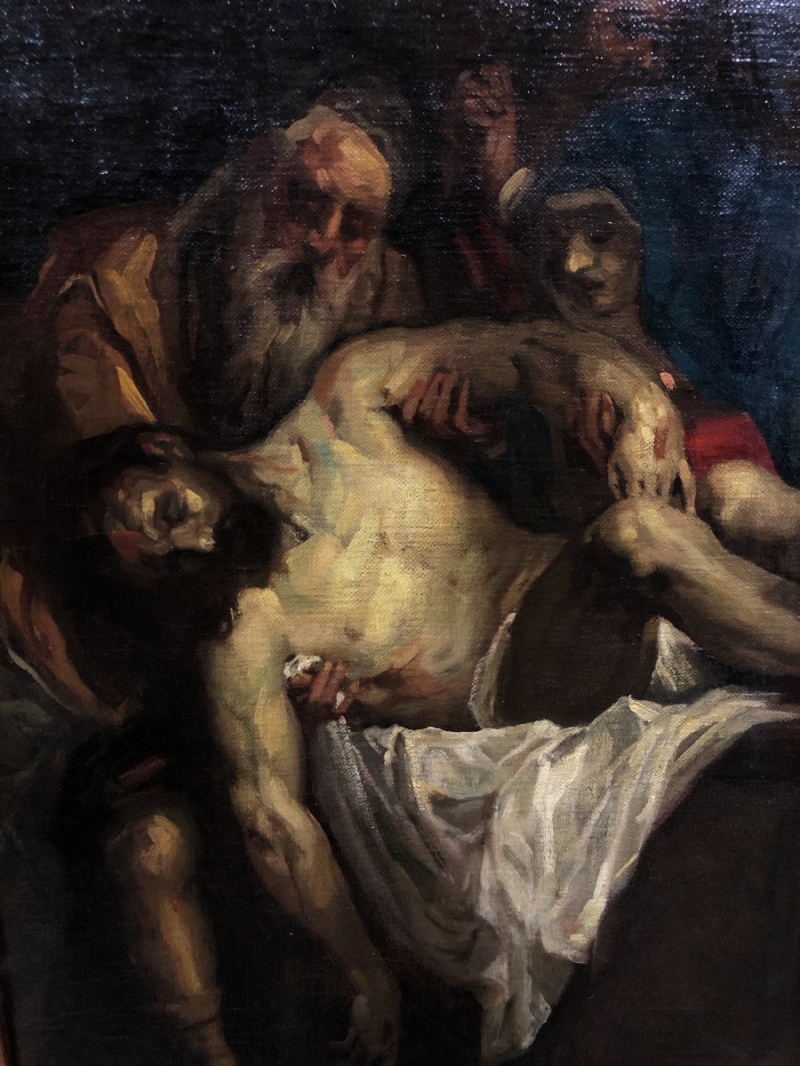 	European School (xix) - The Burial Of Christ (after Tiziano Vecellio)-photo-3