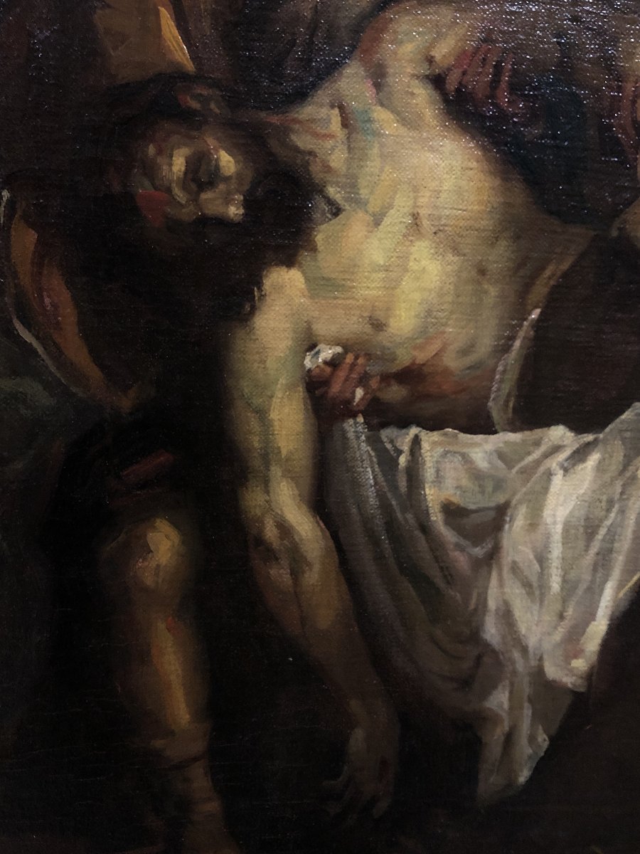 	European School (xix) - The Burial Of Christ (after Tiziano Vecellio)-photo-4