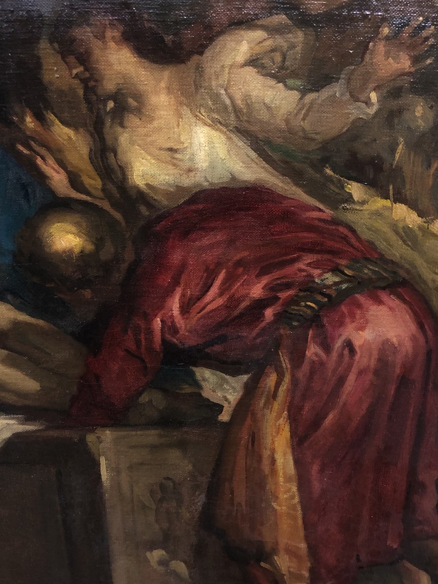 	European School (xix) - The Burial Of Christ (after Tiziano Vecellio)-photo-2