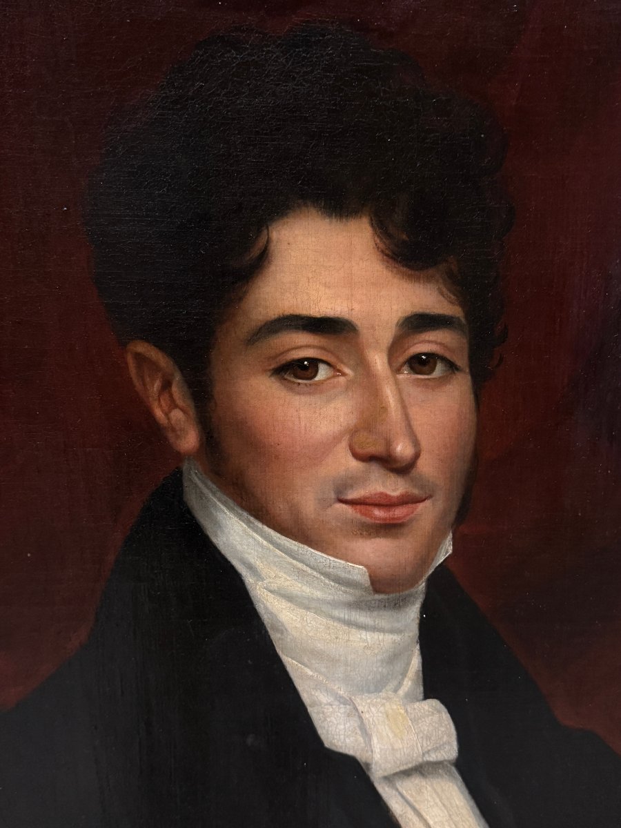 École Anglaise (c. 1810) - Portrait de Jeune Gentilhomme avec son Chien-photo-3