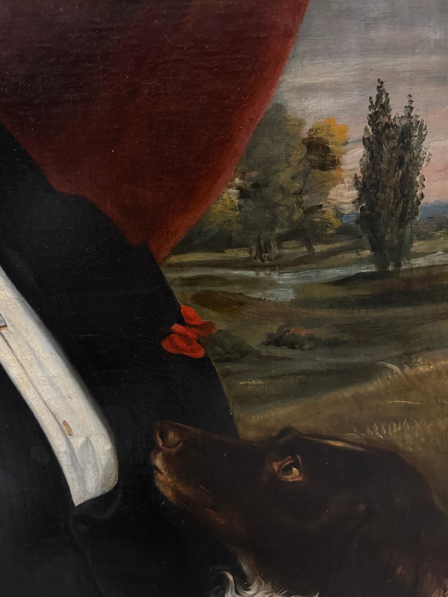 École Anglaise (c. 1810) - Portrait de Jeune Gentilhomme avec son Chien-photo-2