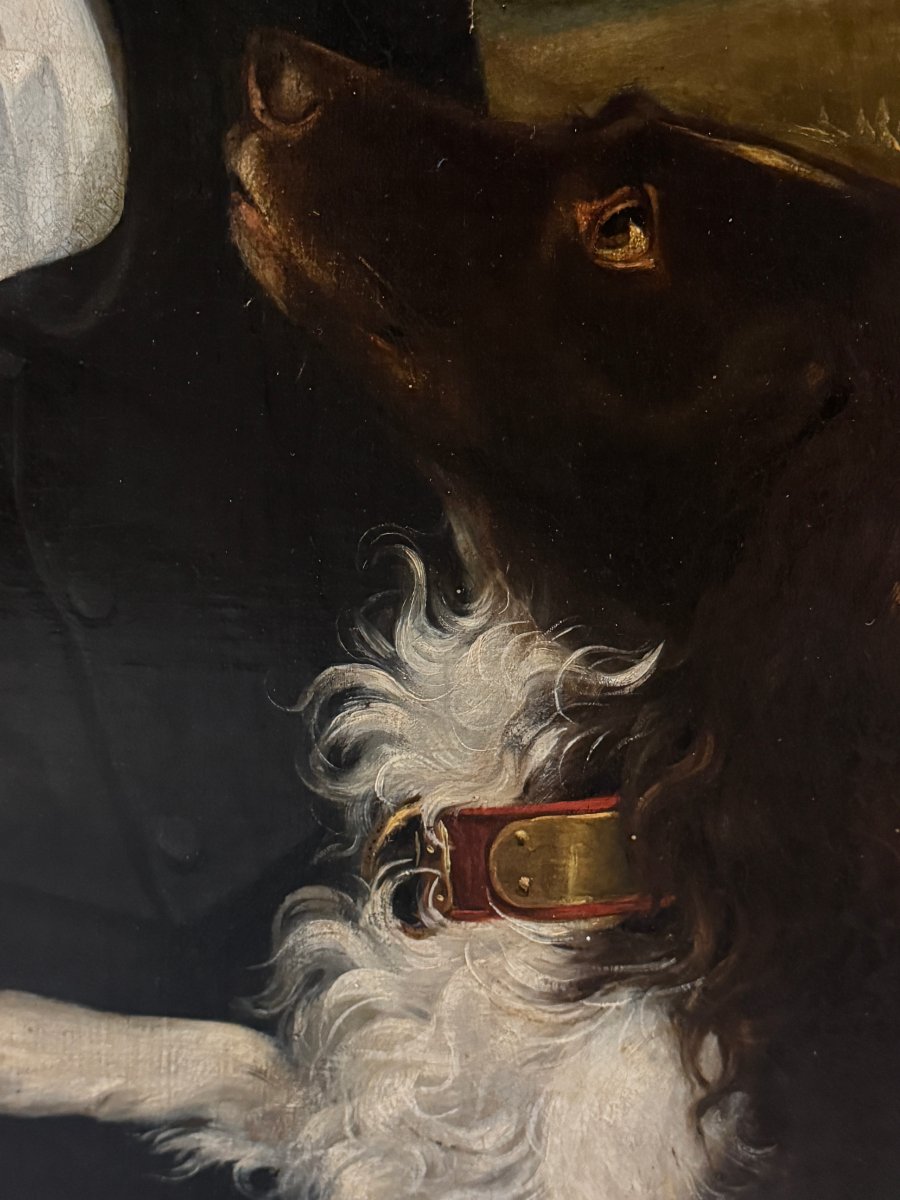 École Anglaise (c. 1810) - Portrait de Jeune Gentilhomme avec son Chien-photo-4