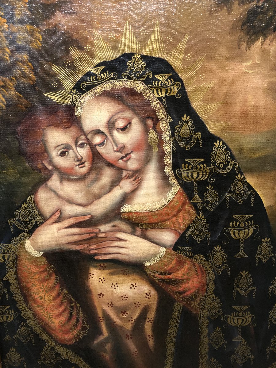 Cusco School (20th Century) - Our Lady Of The Kiss-photo-3