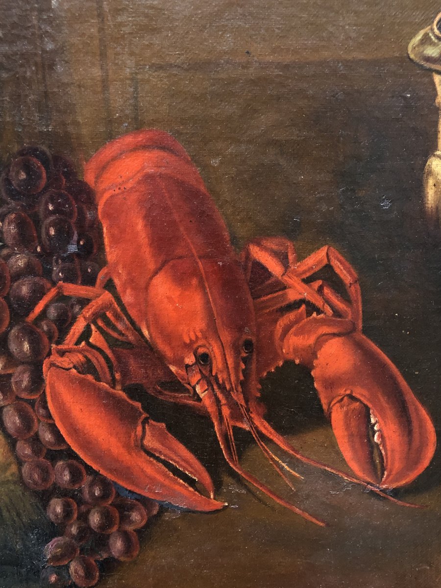  École Française (c. 1880) - Champagne et Homard-photo-2