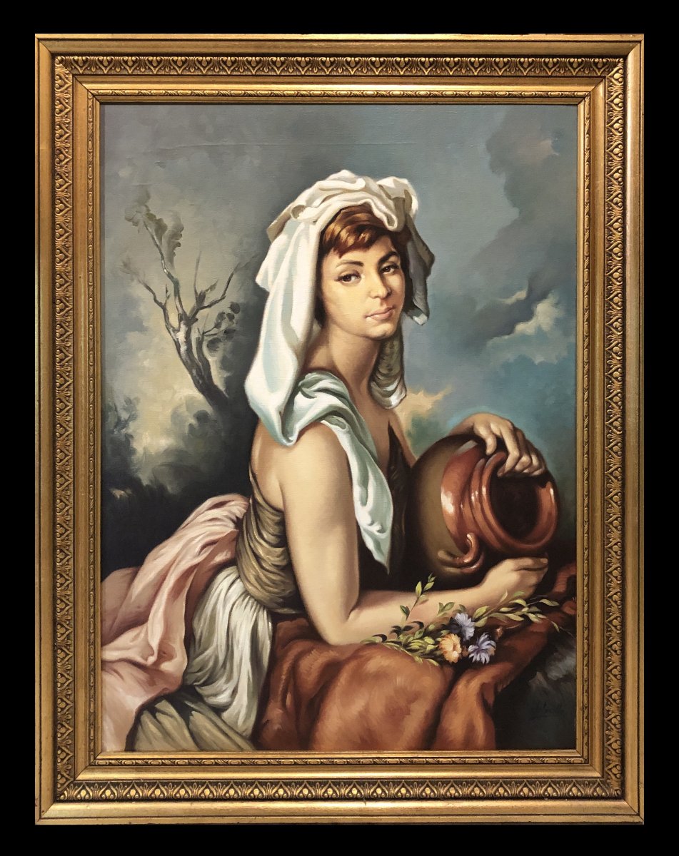 École espagnole (vers 1960) - La Dame de la fontaine (d'après Francisco Ribera)