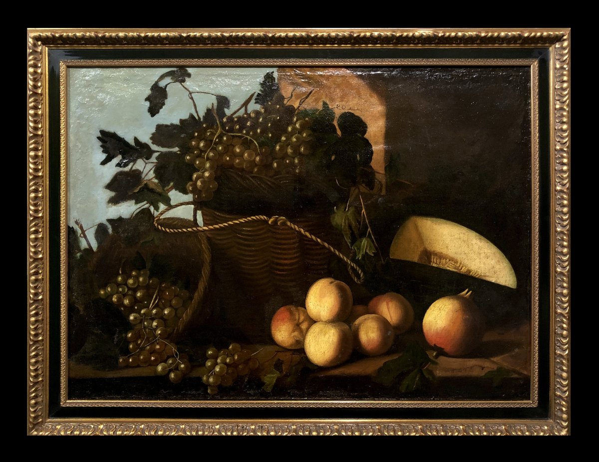 École Napolitaine (c. 1700) - Nature Morte au Melon 