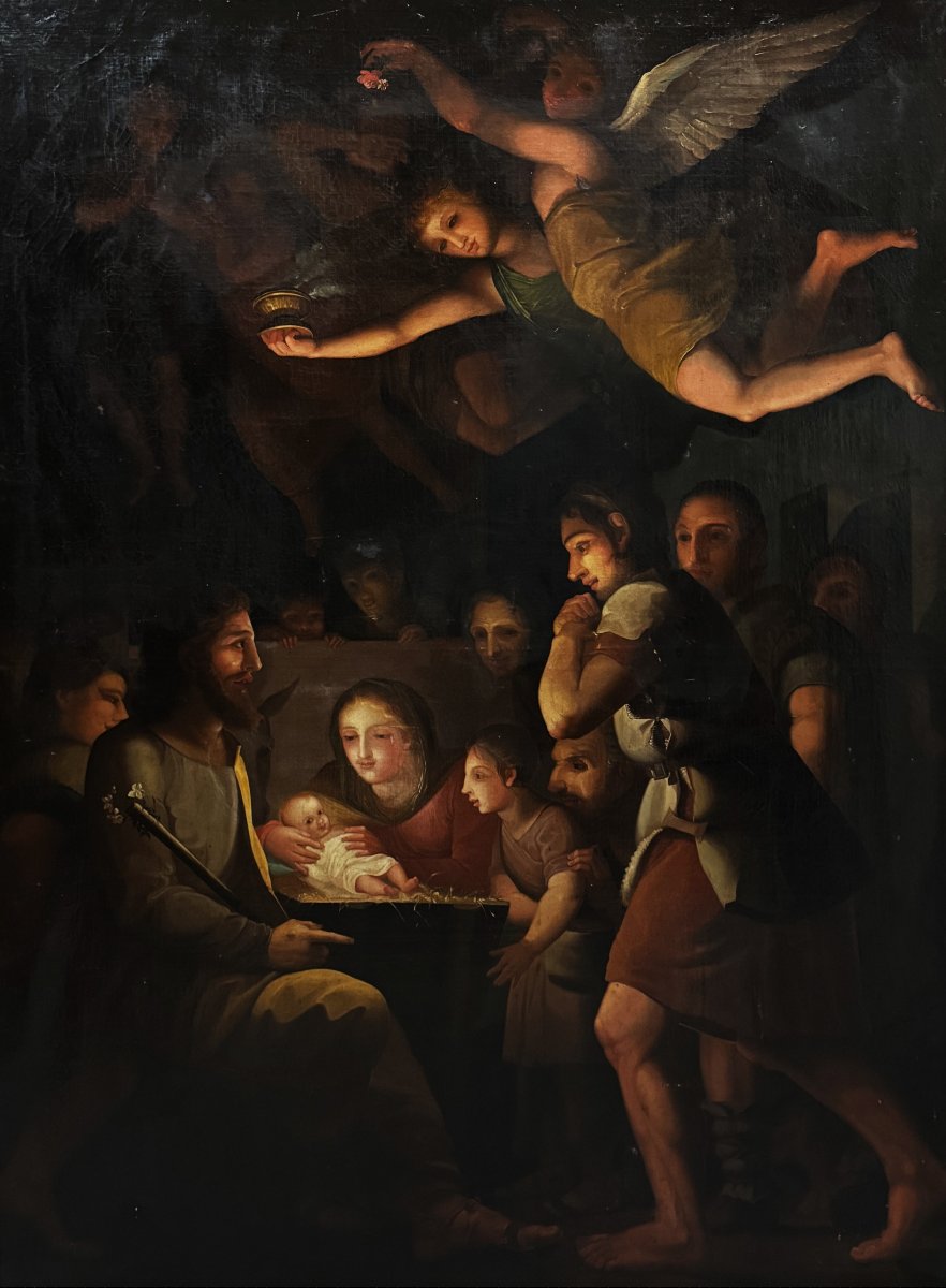 École Espagnole, près de Goya (c. 1780) - Une Version de l'Adoration des Bergers de Mengs -photo-2