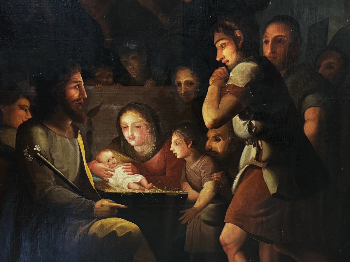École Espagnole, près de Goya (c. 1780) - Une Version de l'Adoration des Bergers de Mengs -photo-4