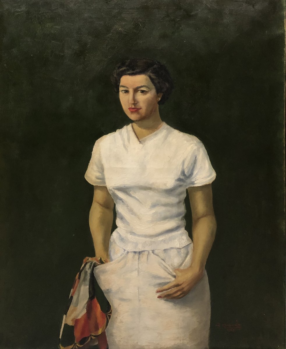 École Espagnole (1950s) - La Joueuse de Tennis-photo-2